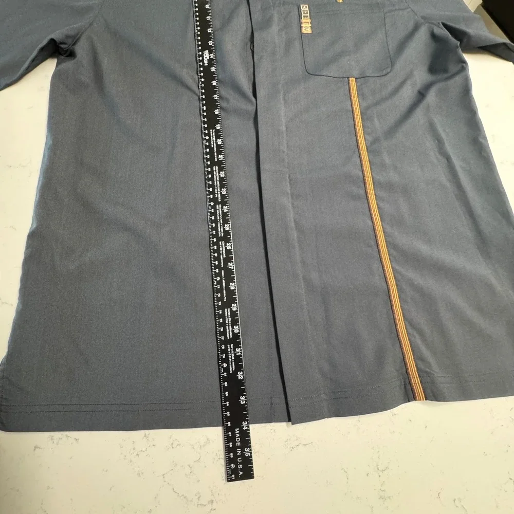 Vtg‎ Jordan Button Up Shirt Mens XLT Grey Two 3 Vertical Stripe Short Sleeve